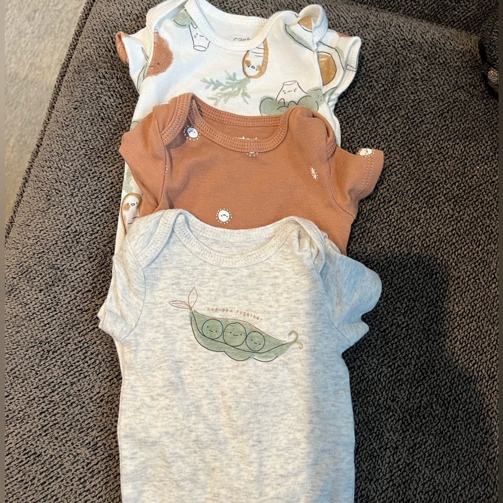 3 Newborn Carters Onesies